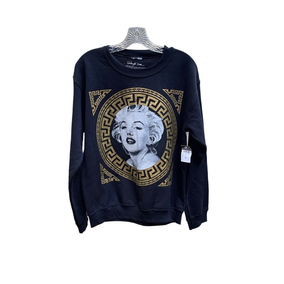 Marilyn Monroe Adult Crew Neck Pullover Black Sweatshirt - Size Small - Picture 1 of 5